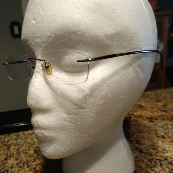 Totally Rimless 51-18-140 Gunmetal (Gun) Tortoise Eyeglass Frames - Picture 3 of 13